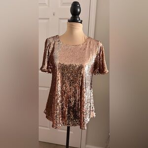 Altar’d State Sequin Short Sleeve Top